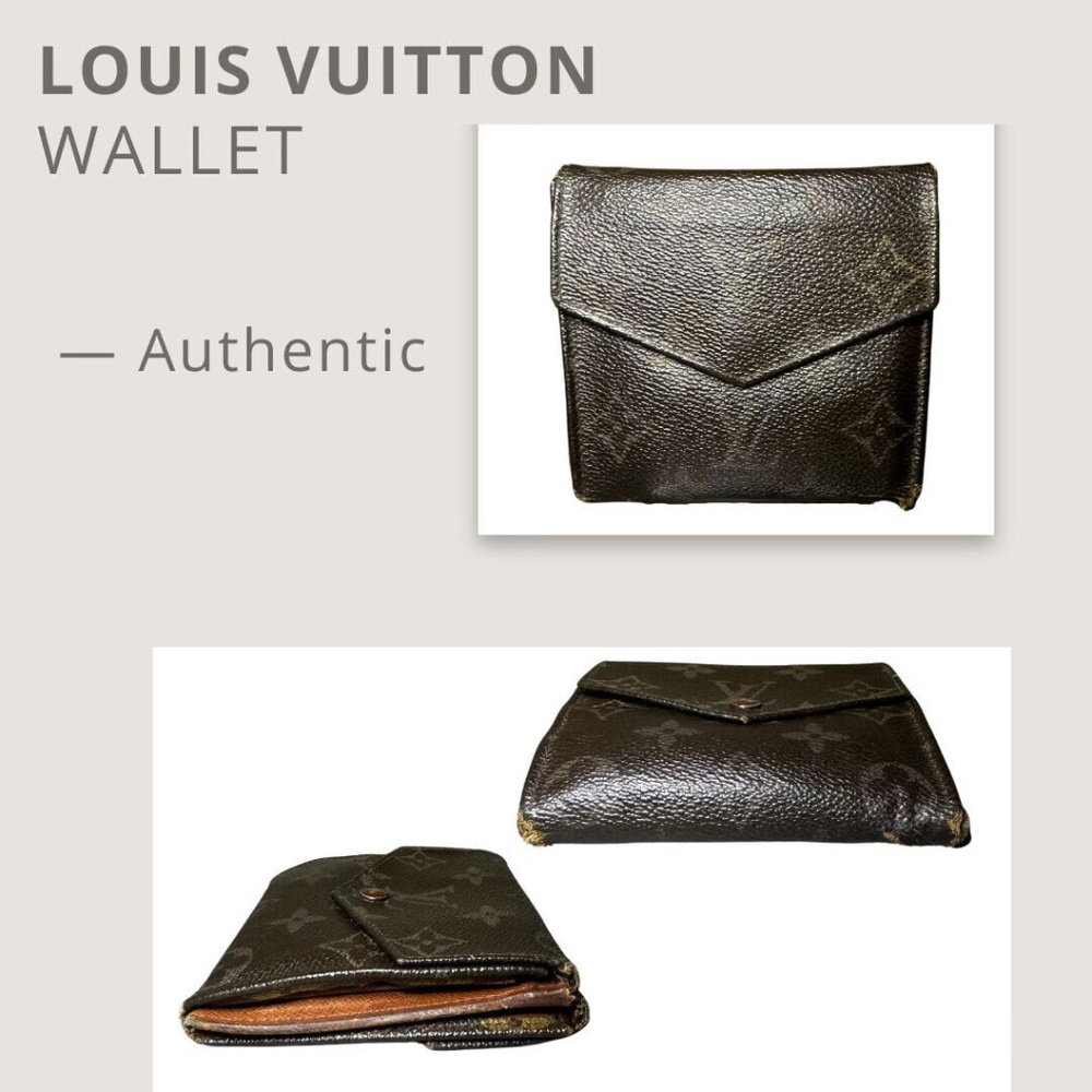Louis Vuitton Wallet Men Brown Fold Authentic PRE OWNED